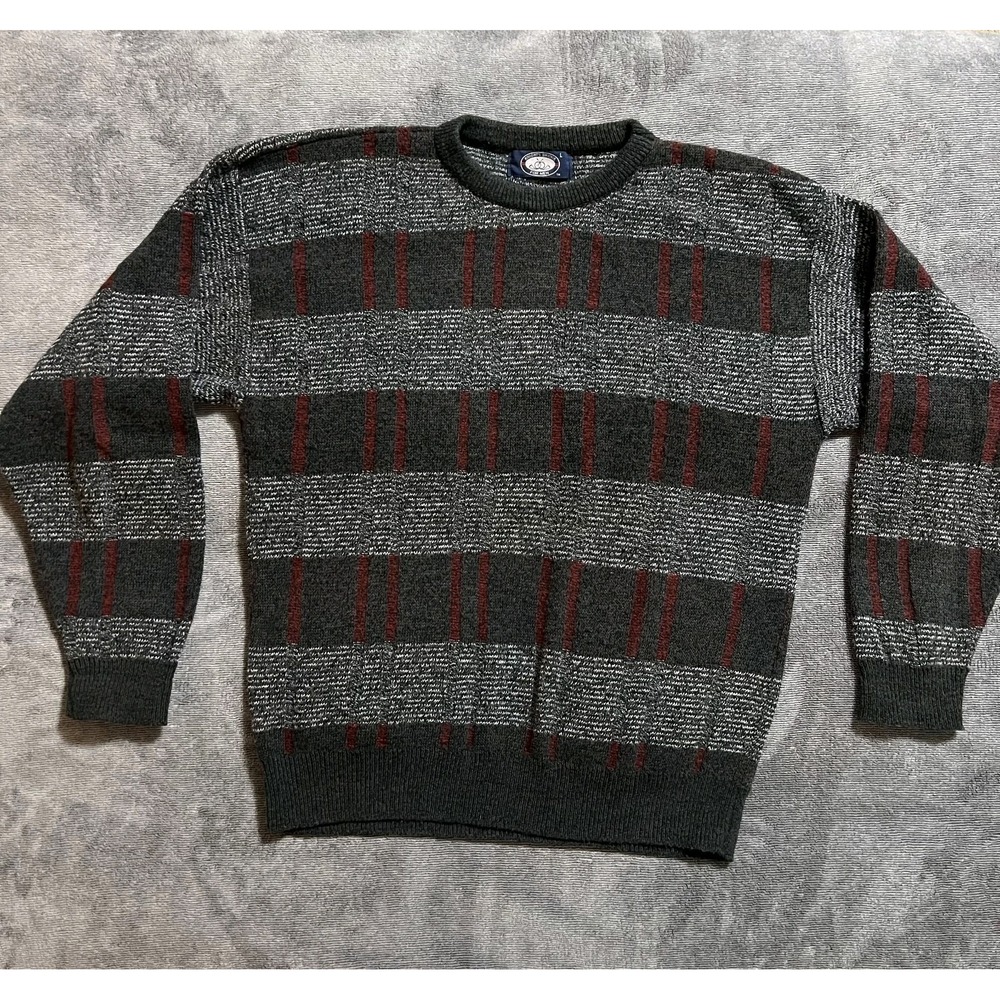 Vintage Knights Bridge Sweater Mens Large Made in USA Fair Isle Jumper 90s Vtg